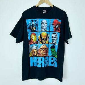 Marvel Heroes Made Engineer Grid Tee‎ T-Shirt Sz L
